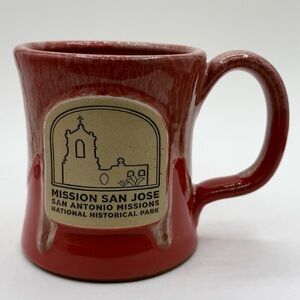 Deneen Pottery Red-ish Mug Mission San Jose San Antonio National Historic Park